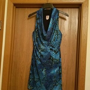 Anne Klein blue print dress